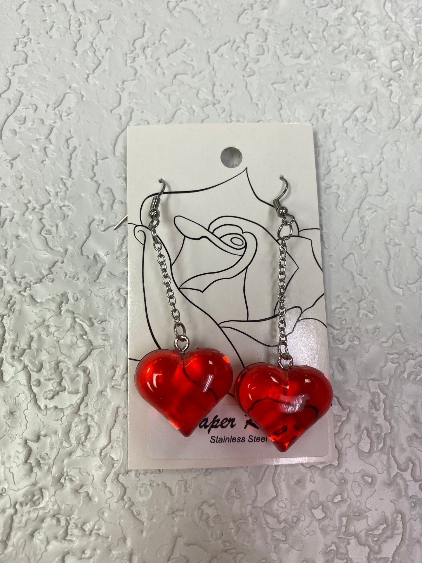 HEART DANGLE EARRINGS