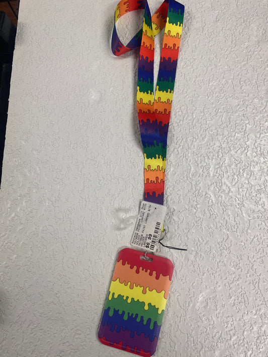 RAINBOW PAINT LANYARD WITH HOLDER