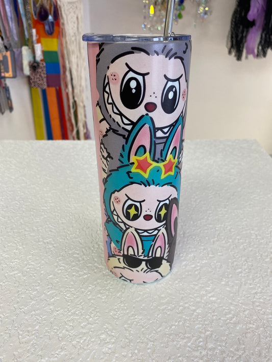 THE MONSTERS PINK TALL STEEL TUMBLER