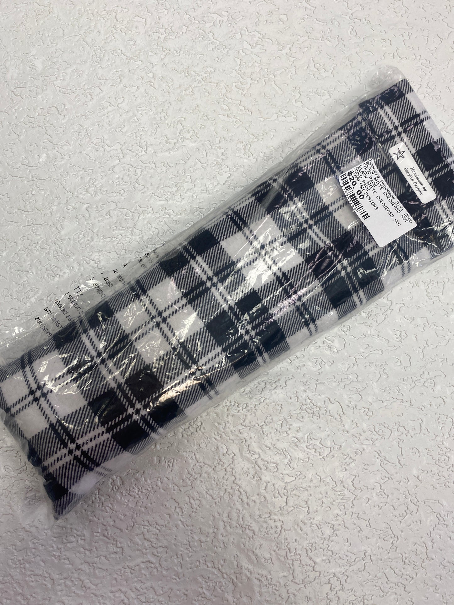 BLACK WHITE CHECKERED HOT COLD PACK