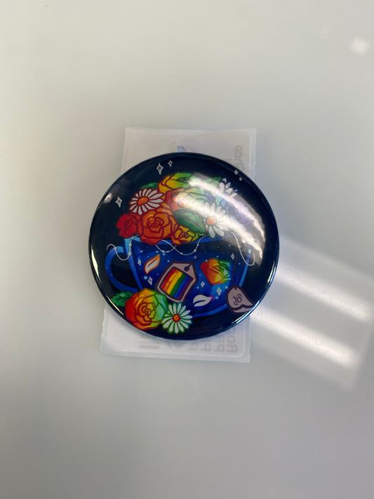 PRIDE RAINBOW TEA BUTTON