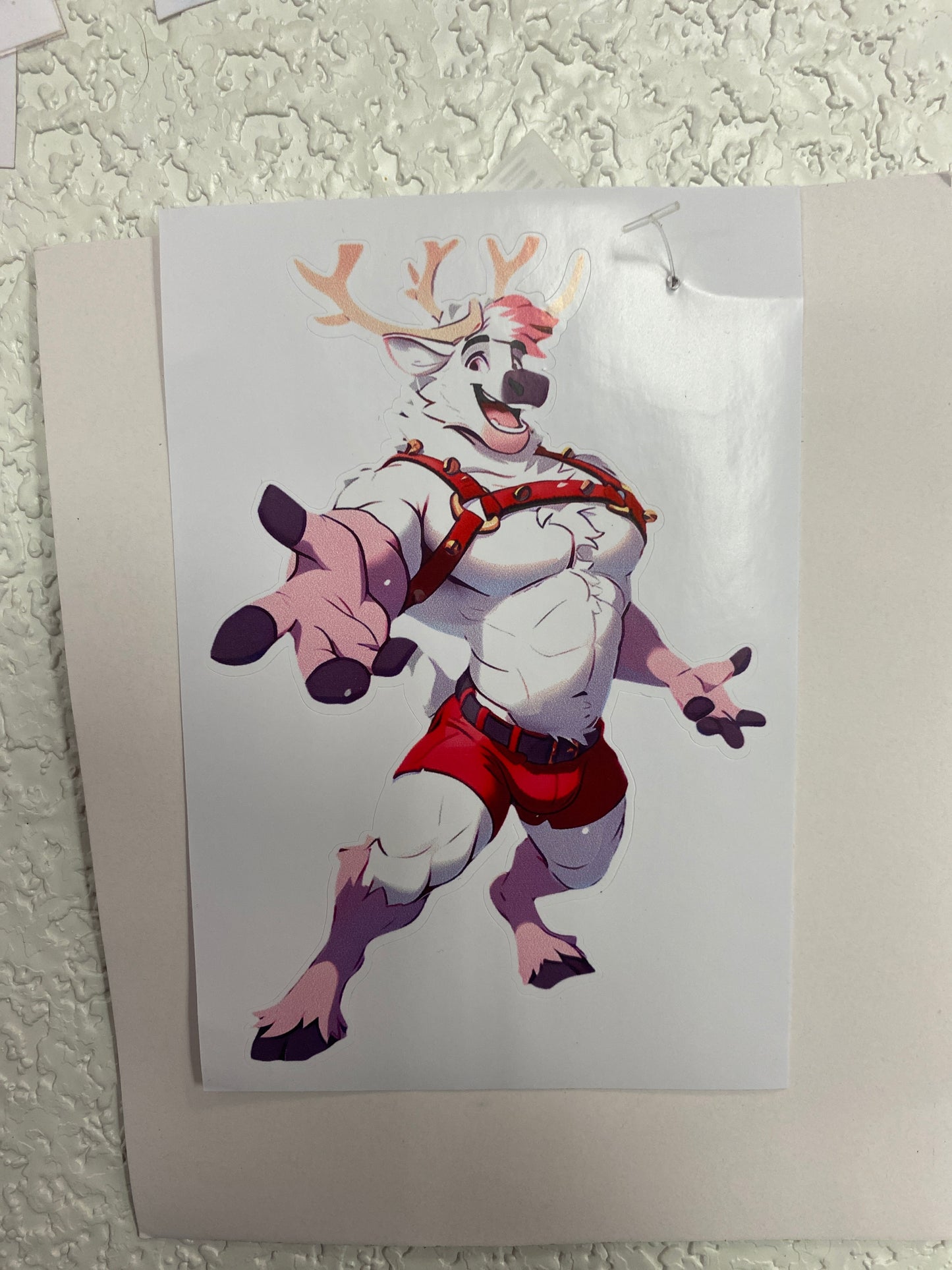 CHRISTMAS PINK DEER STICKER