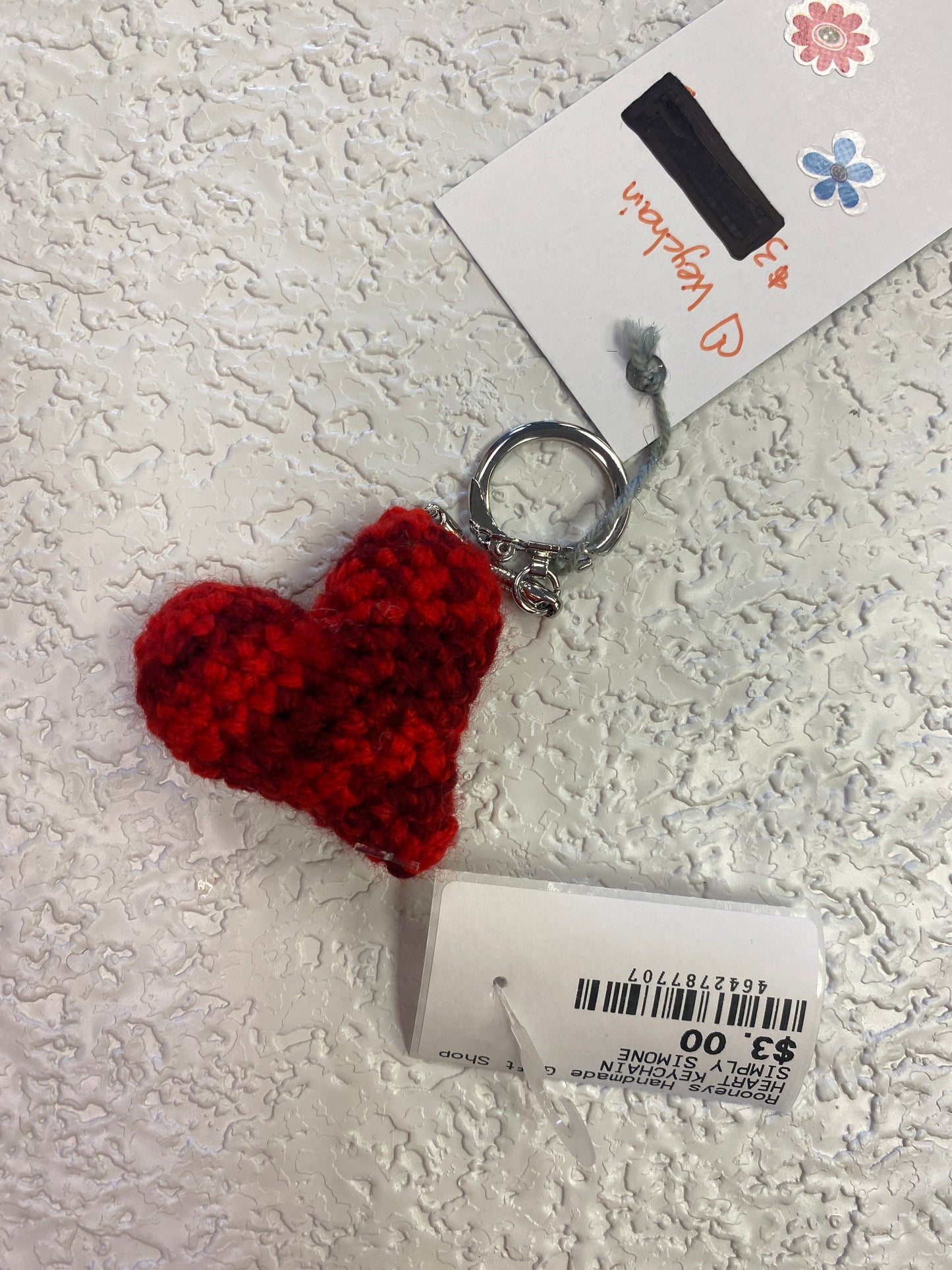 MIXED RED HEART KEYCHAIN