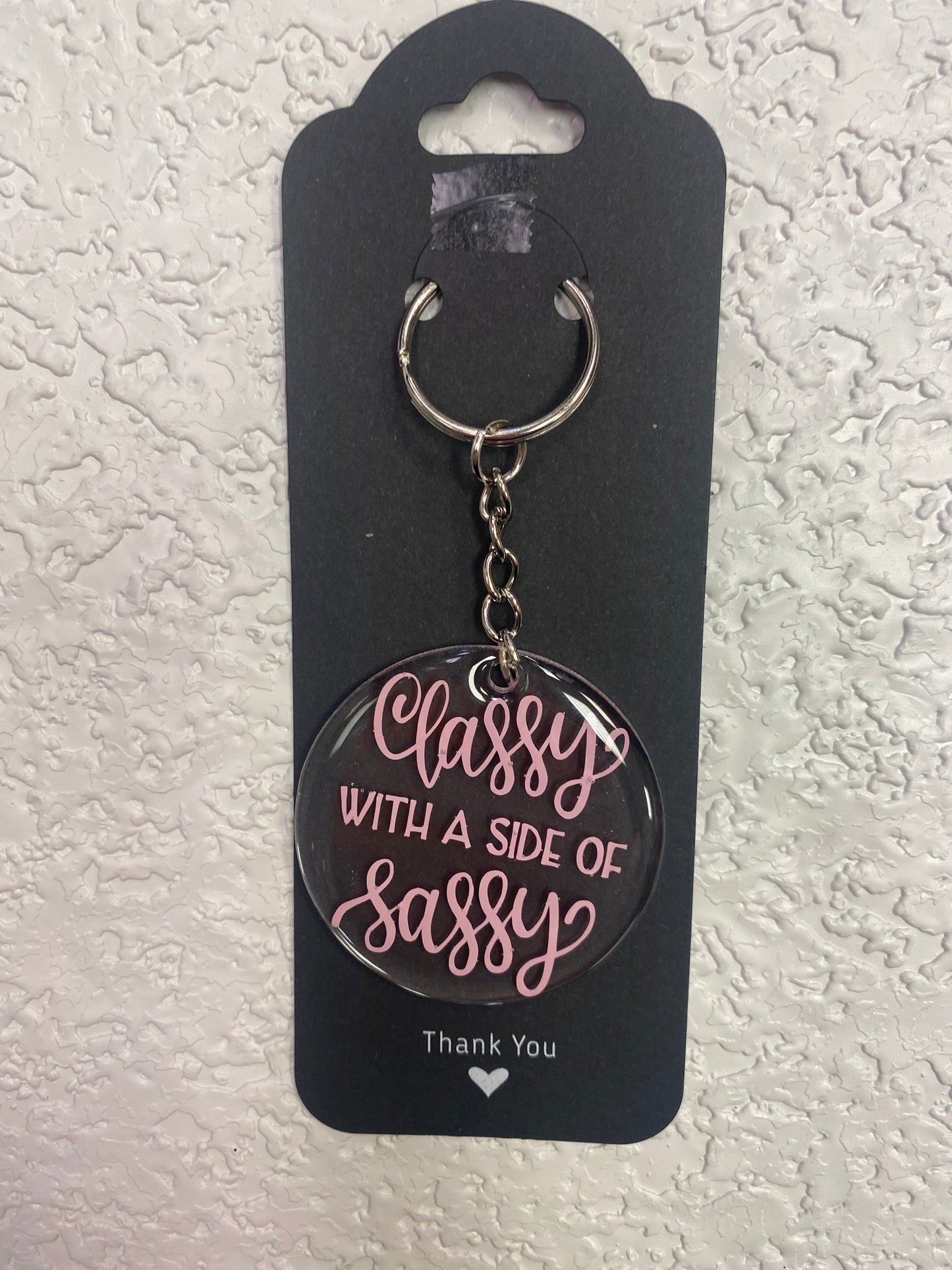 KEYCHAIN CLASSY WITH A SIDE OF SASSY PINK