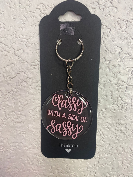 KEYCHAIN CLASSY WITH A SIDE OF SASSY PINK