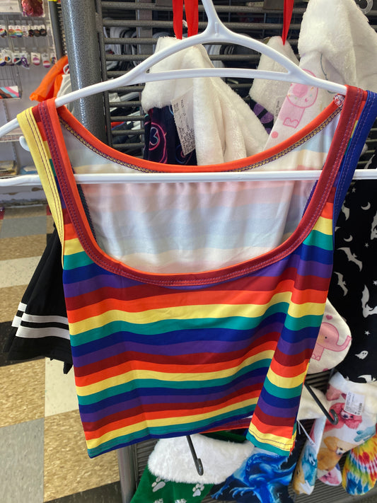 WOMENS RAINBOW PRIDE TANK TOP LARGE
