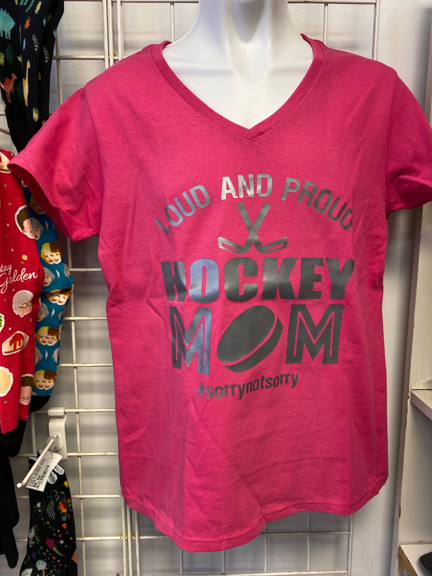 PINK HOCKEY MOM LADIES SIZE LARGE