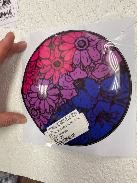 BI PRIDE FLORAL VINYL STICKER