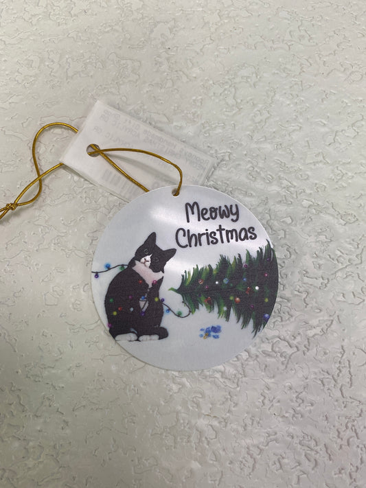 MEOWY CHRISTMAS ACRYLIC ORN