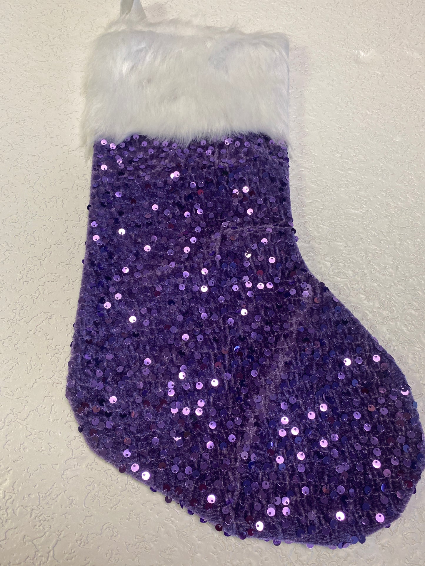 PURPLE SPARKLE XMAS STOCKING