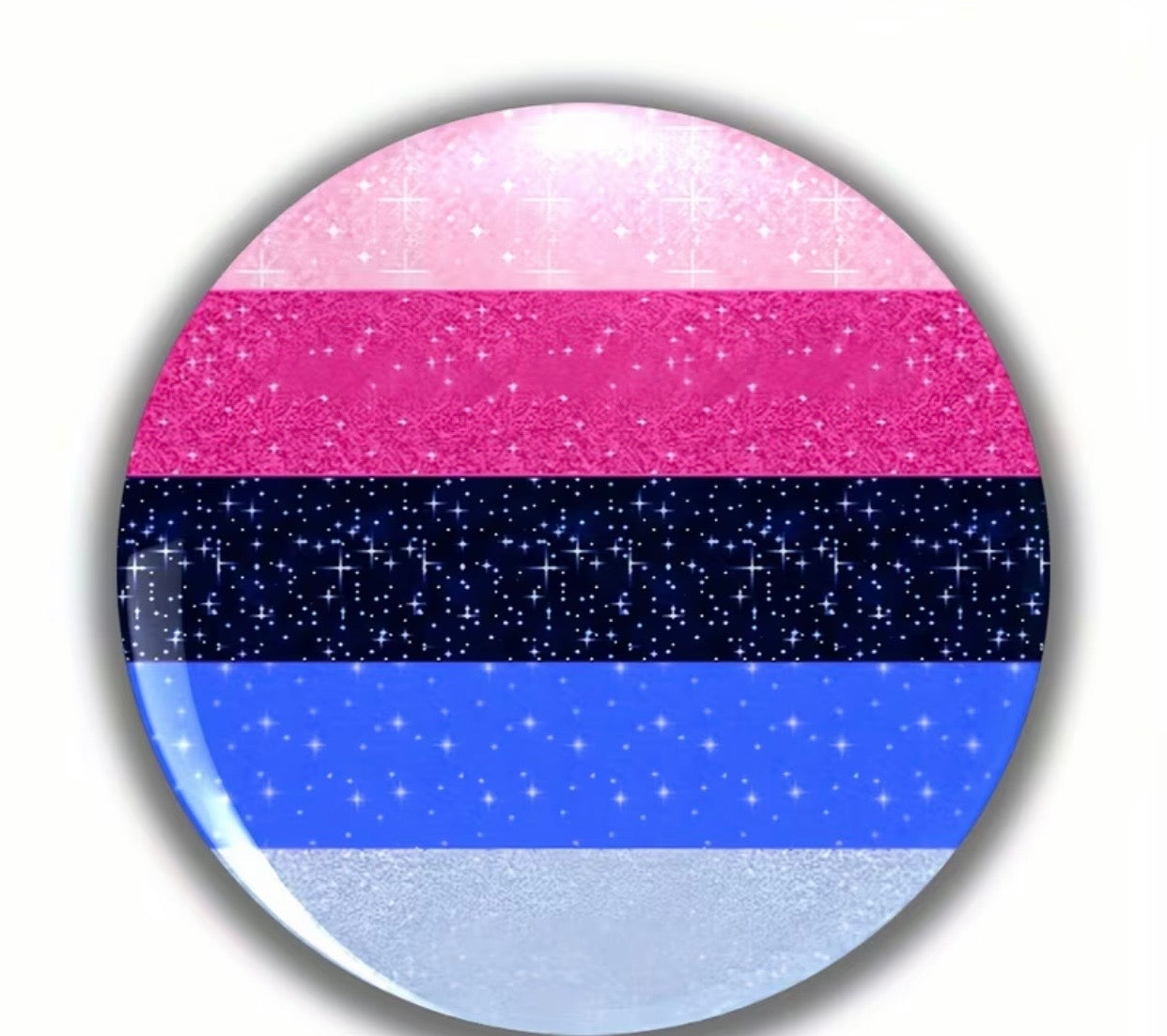 OMNISEXUAL GLITTER PRINT BUTTON