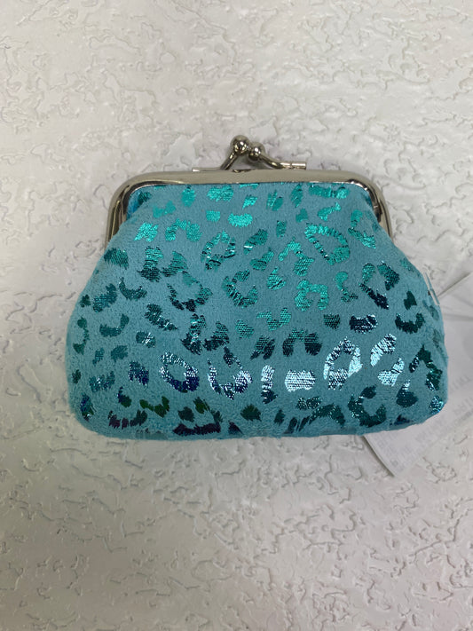 BLUE ANIMAL PRINT COIN PURSE