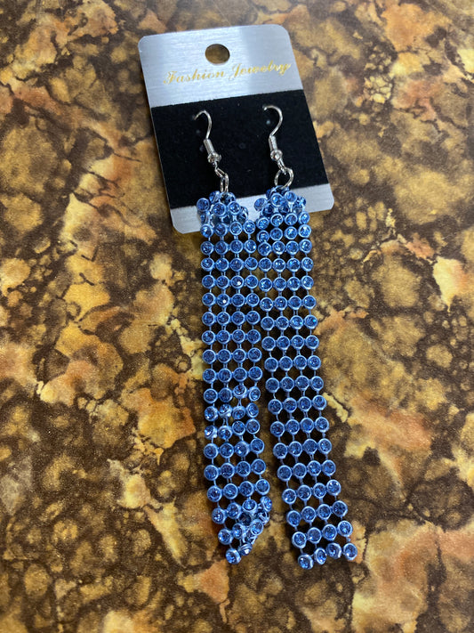 NEON BLUE DROP EARRINGS