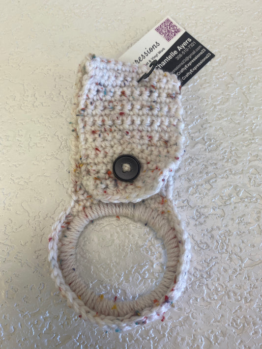 TEATOWEL HOLDER CREAM W SPECKLES