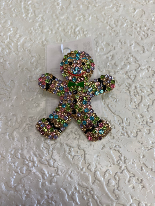 ADORABLE CHRISTMAS GINGERBREAD BROOCH