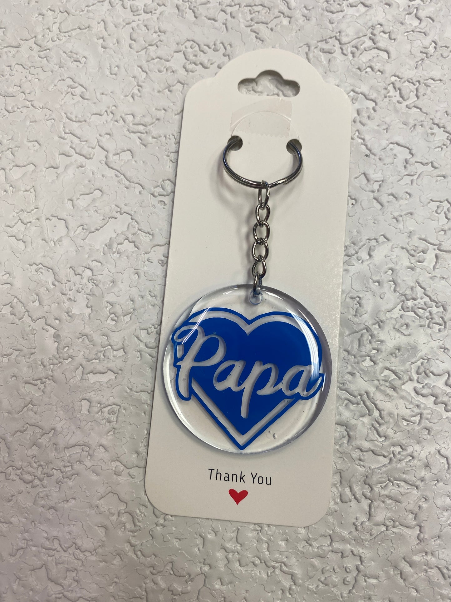 KEYCHAIN FULL HEART PAPA BLUE