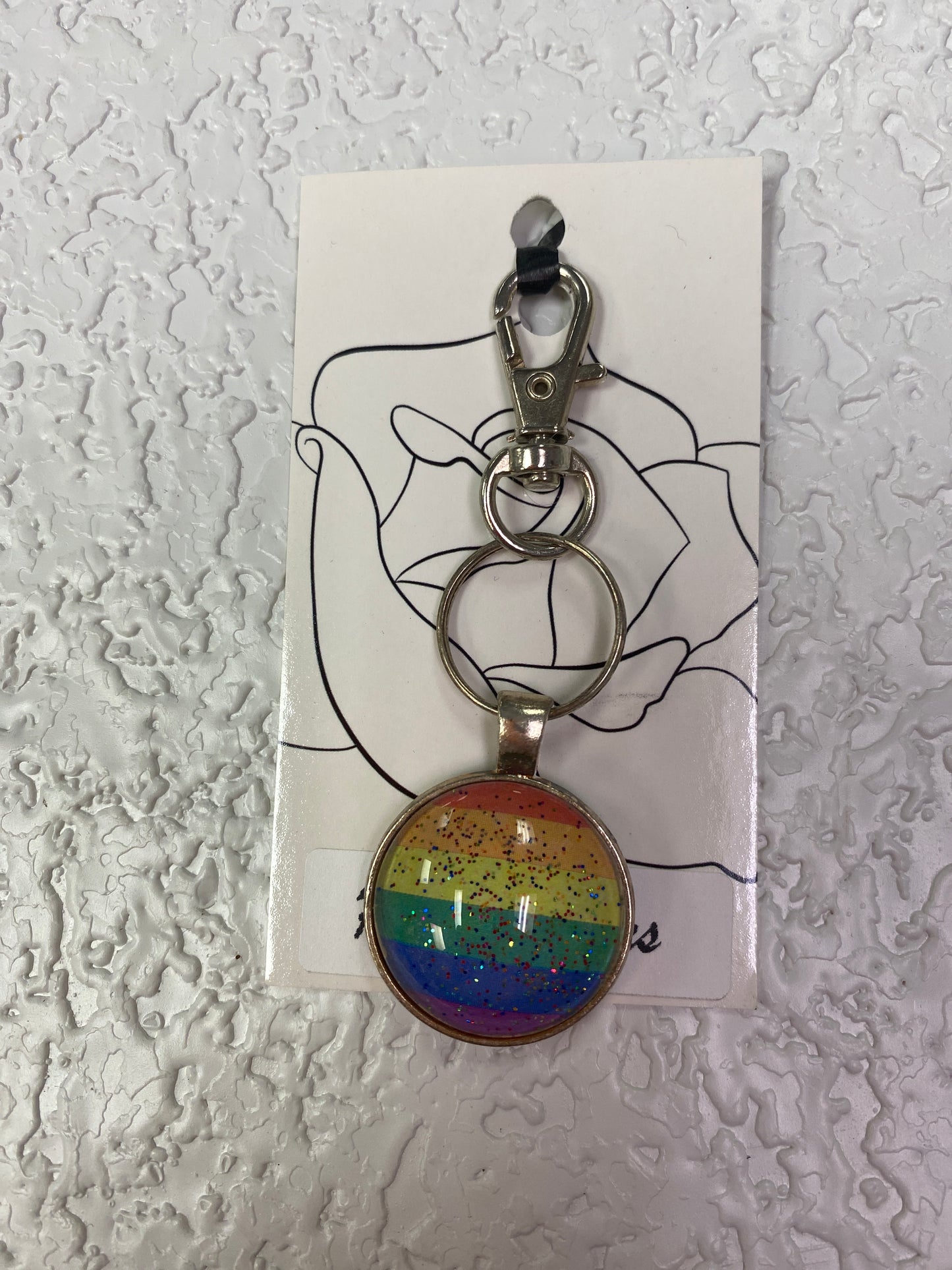 RAINBOW PRIDE GLITTER KEYCHAIN