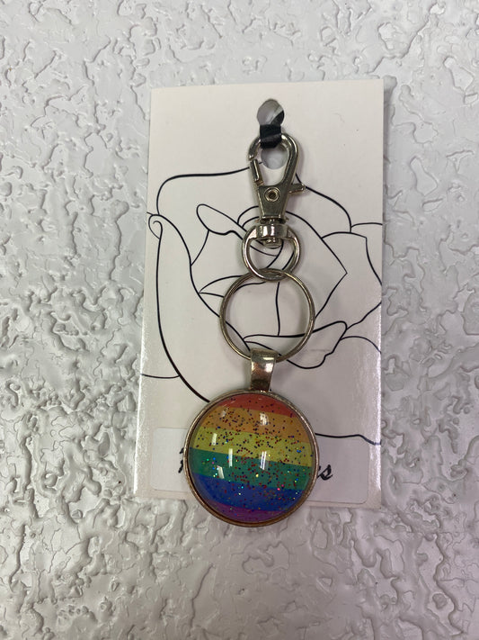 RAINBOW PRIDE GLITTER KEYCHAIN