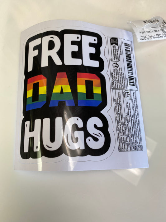 FREE DAD HUGS VINYL DECAL STICKER