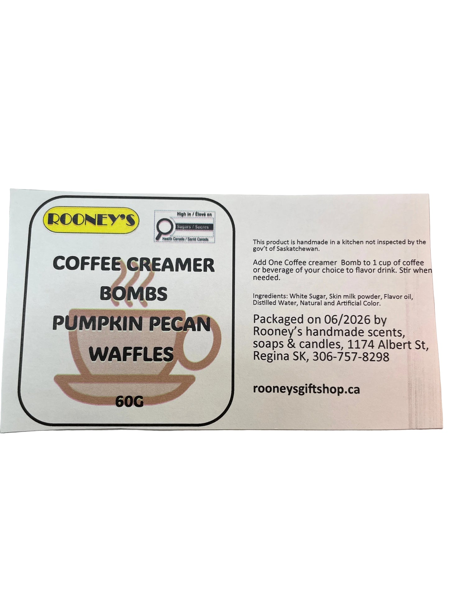 COFFEE CREAMER BOMBS PUMPKIN PECAN WAFFLES 2 PACK