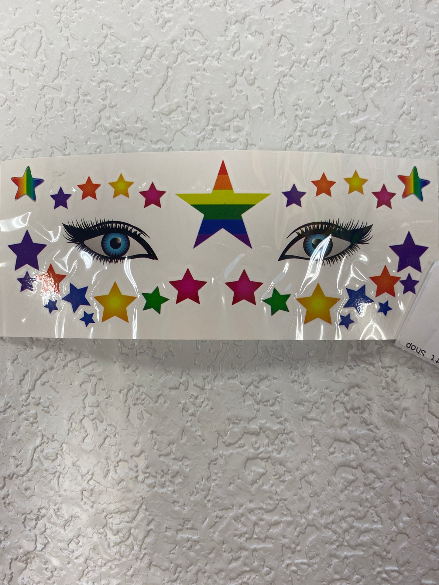PRIDE FACE TATTOO RAINBOW STARS