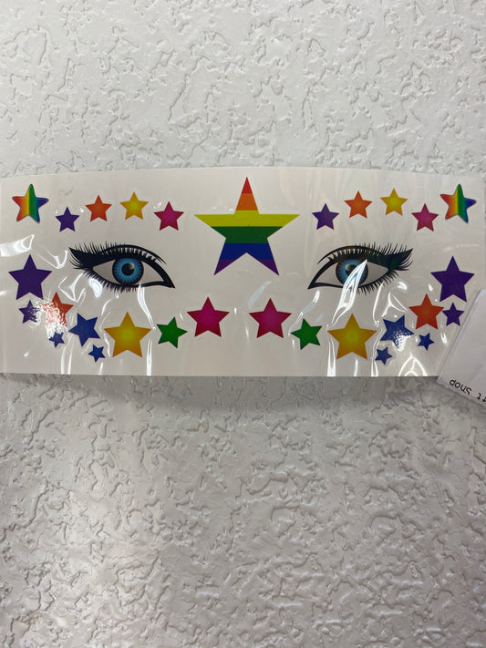 PRIDE FACE TATTOO RAINBOW STARS
