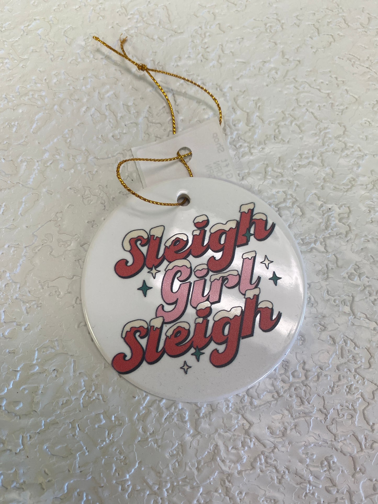 SLEIGH GIRL GLASS ORN