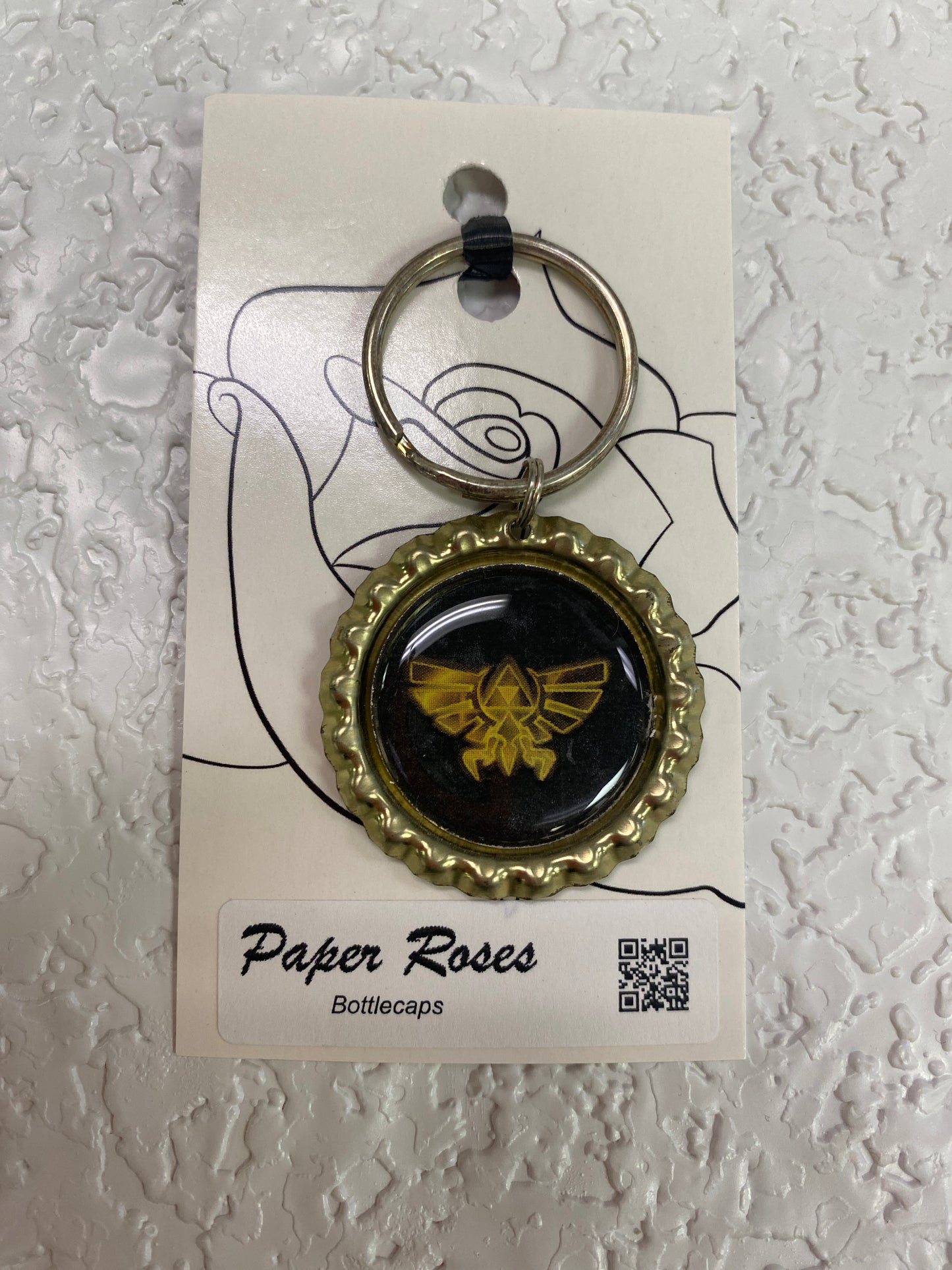 GOLD TRIFORCE BOTTLE CAP NECKLACE