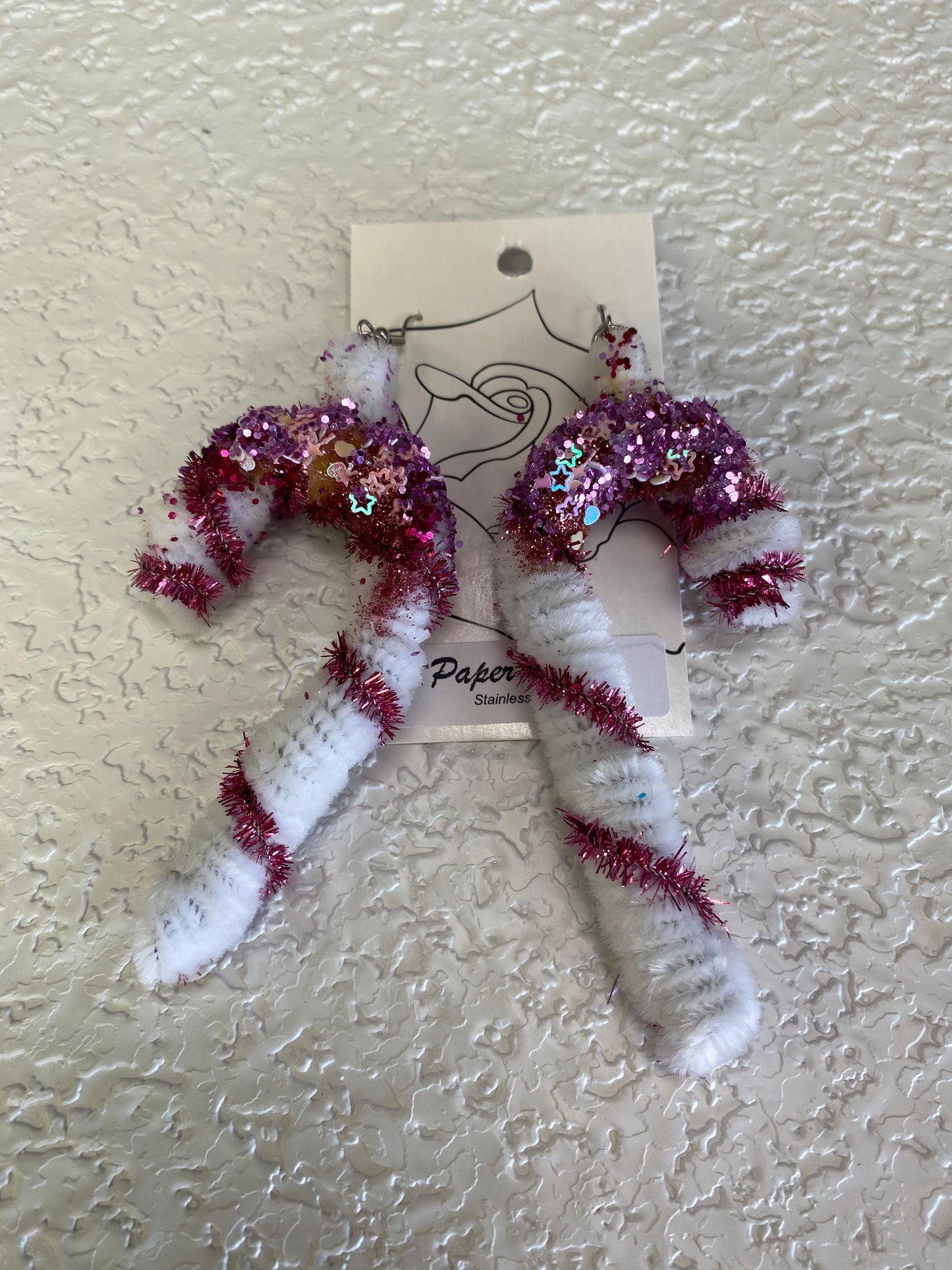PINK CANDY CANE EARRINGS