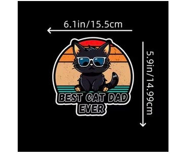 BEST CAT DAD VINYL DECAL