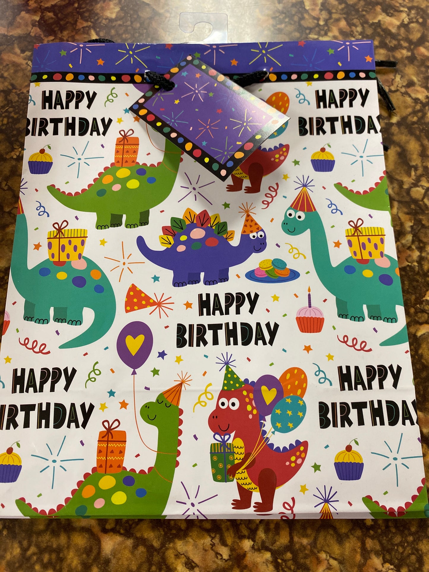 SMALL GIFT BAG HAPPY BIRTHDAY DINO