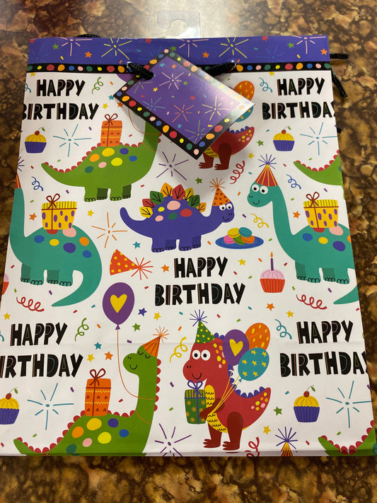 SMALL GIFT BAG HAPPY BIRTHDAY DINO