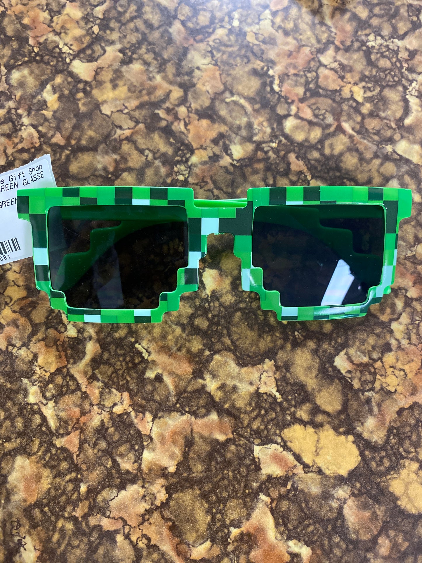 NOVELTY PIXEL GREEN GLASSES