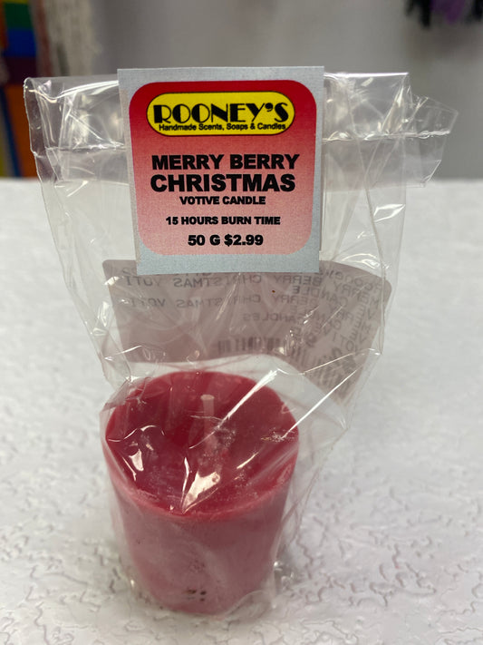 MERRY BERRY CHRISTMAS VOTIVE CANDLE