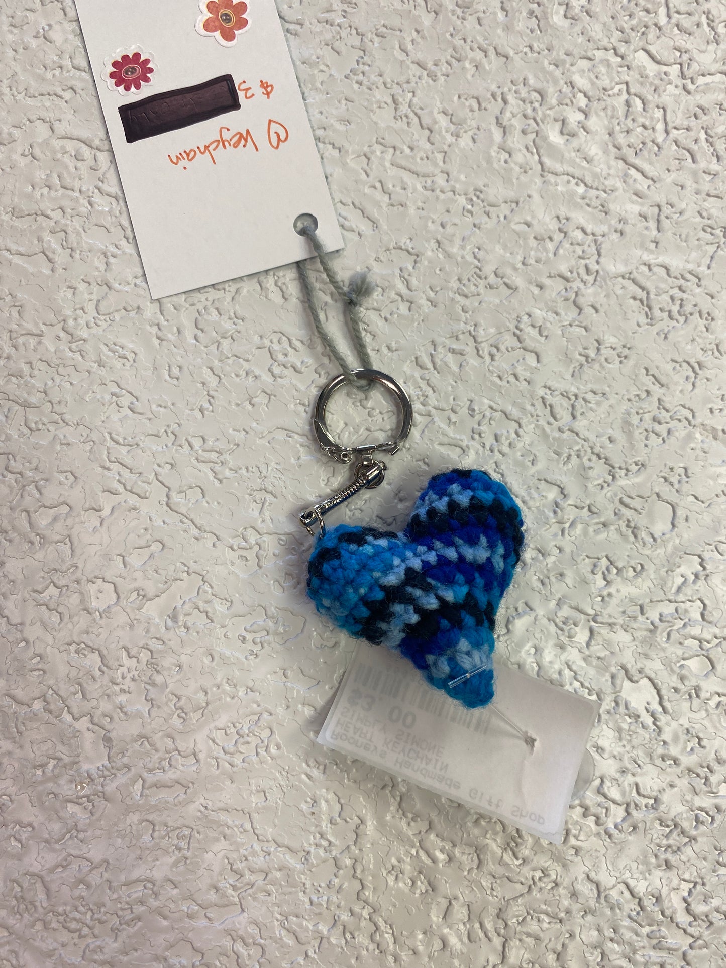 BLUE MIX HEART KEYCHAIN