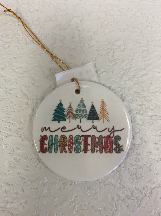 CERAMIC MERRY CHRISTMAS ORN