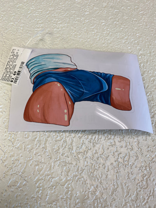 MALE FIGURE PLAYFUL BLUE UNDERWEAR VINYL STICKER