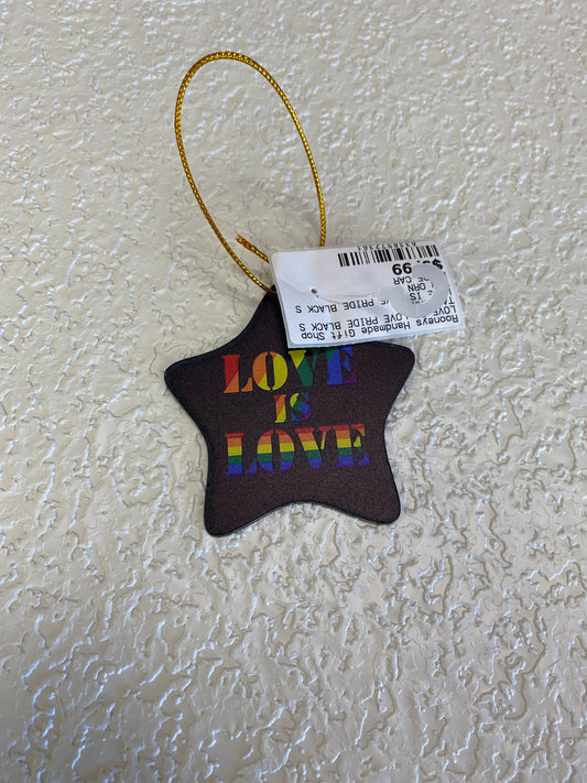 LOVE IS LOVE PRIDE BLACK STAR ORN
