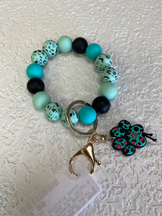 LAKE BLUE DOG FOOT PRINT SILICONE KEYCHAIN BRACE