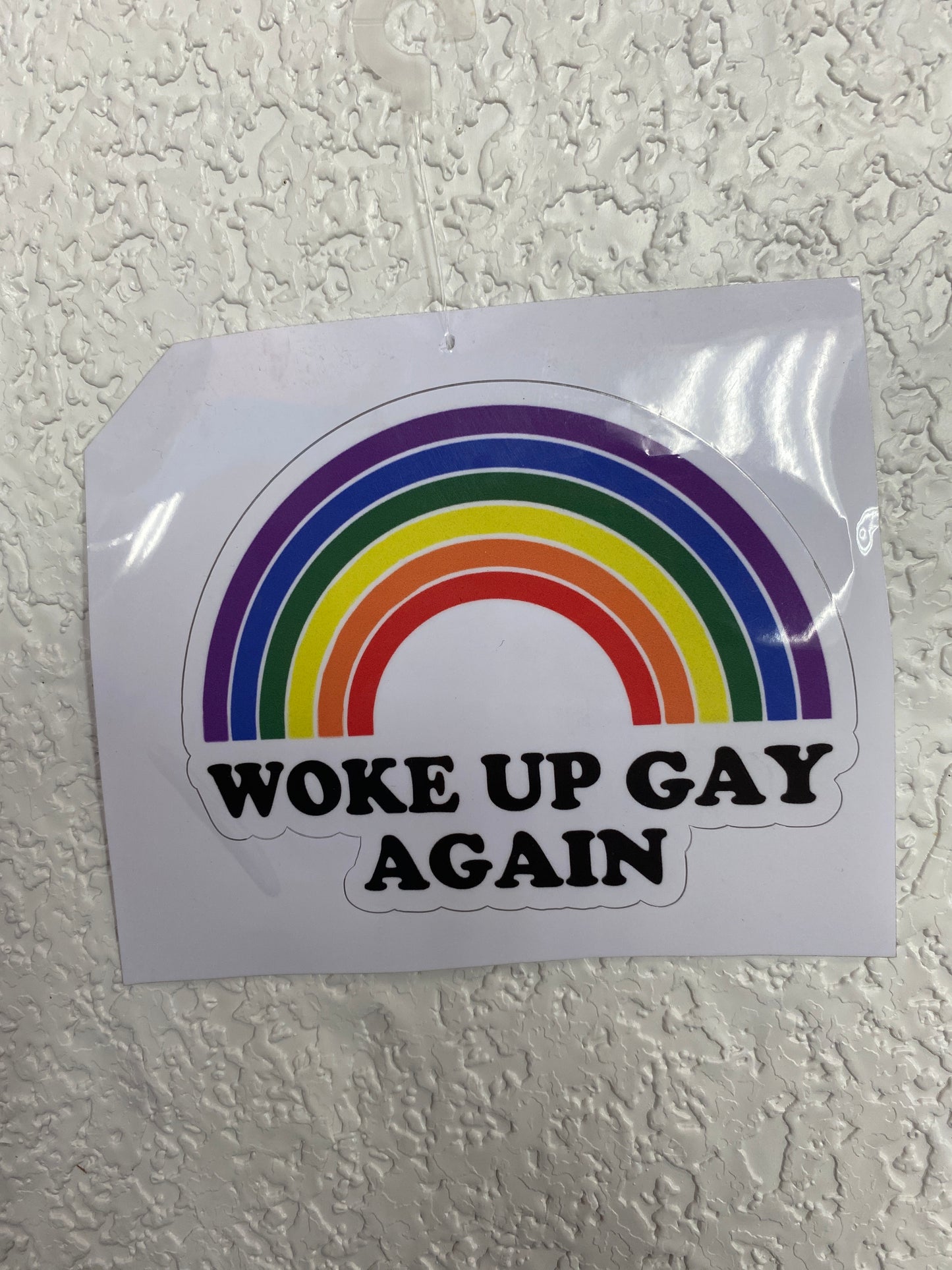 WOKE UP GAY AGAIN VINYL STICKER