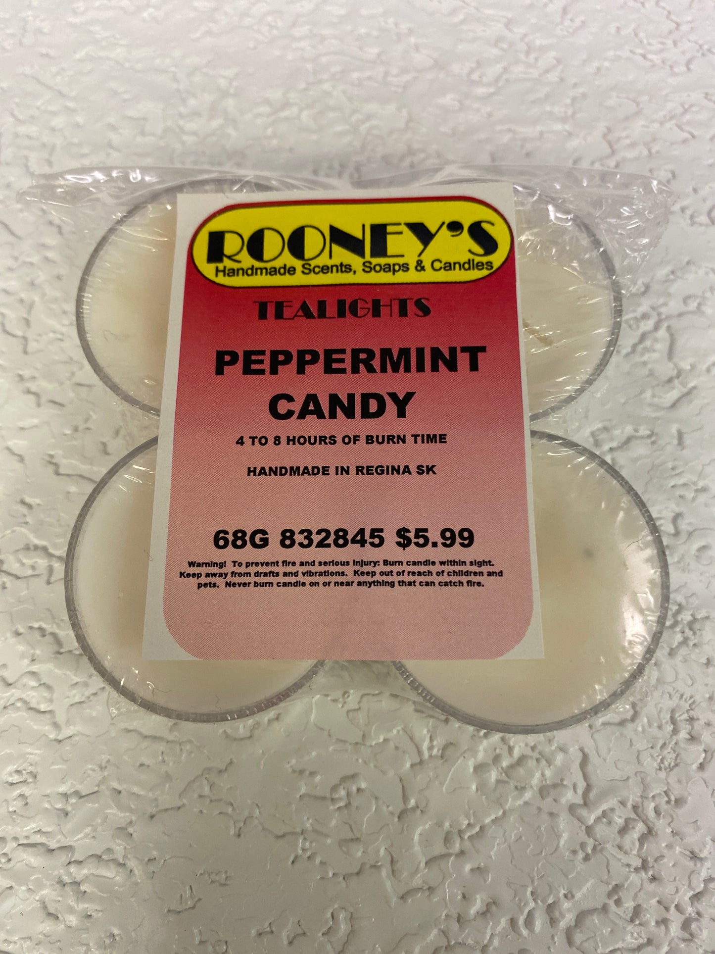 PEPPERMINT CANDY TEALIGHT CANDLES