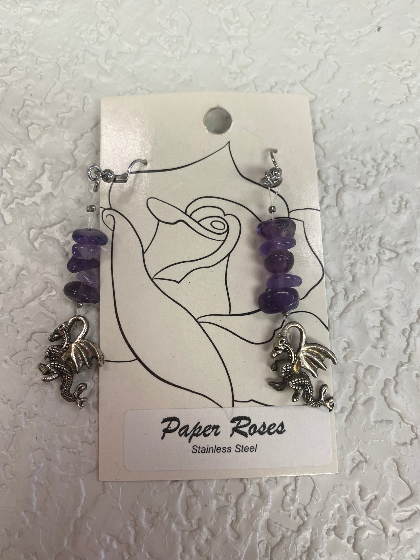 AMETHYST DRAGON EARRINGS
