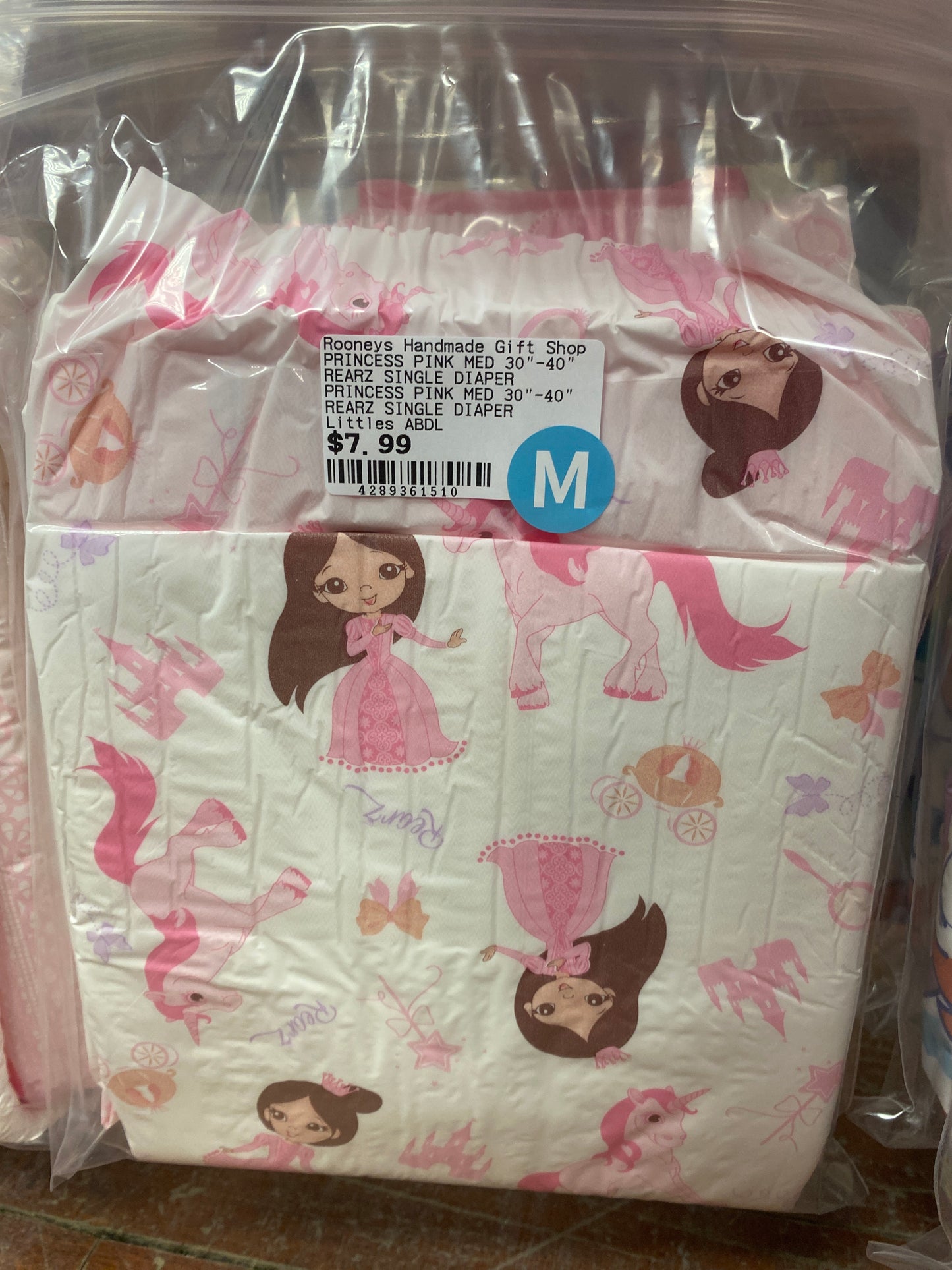 PRINCESS PINK MED 30'-40' REARZ SINGLE DIAPER
