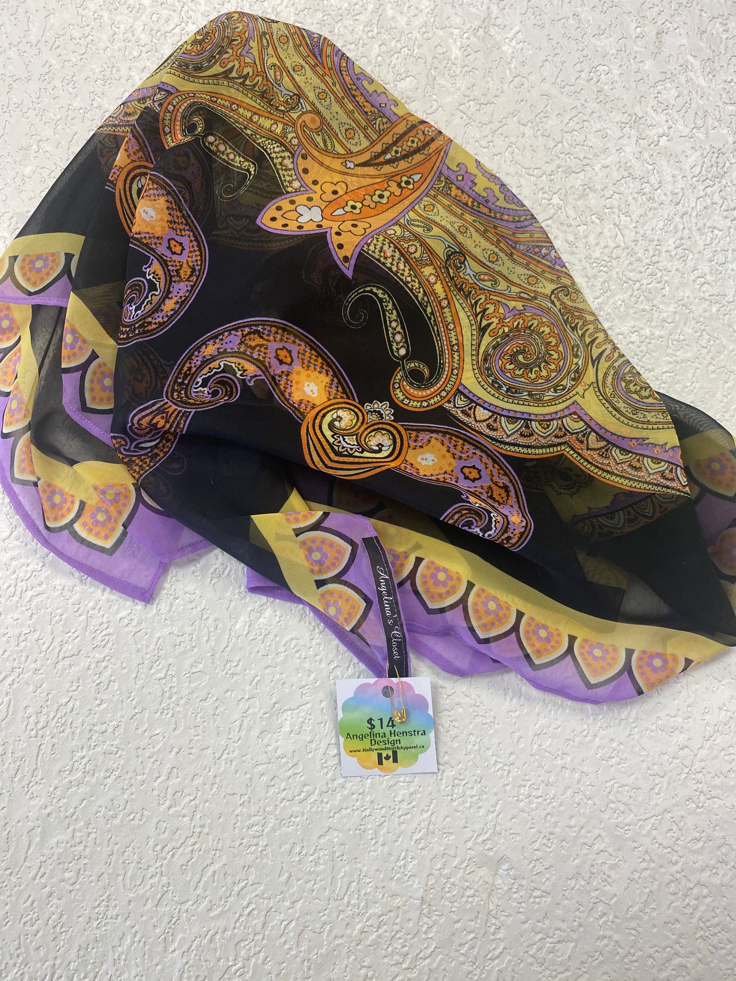 SCARVE SQUARE BLACK YELLOW