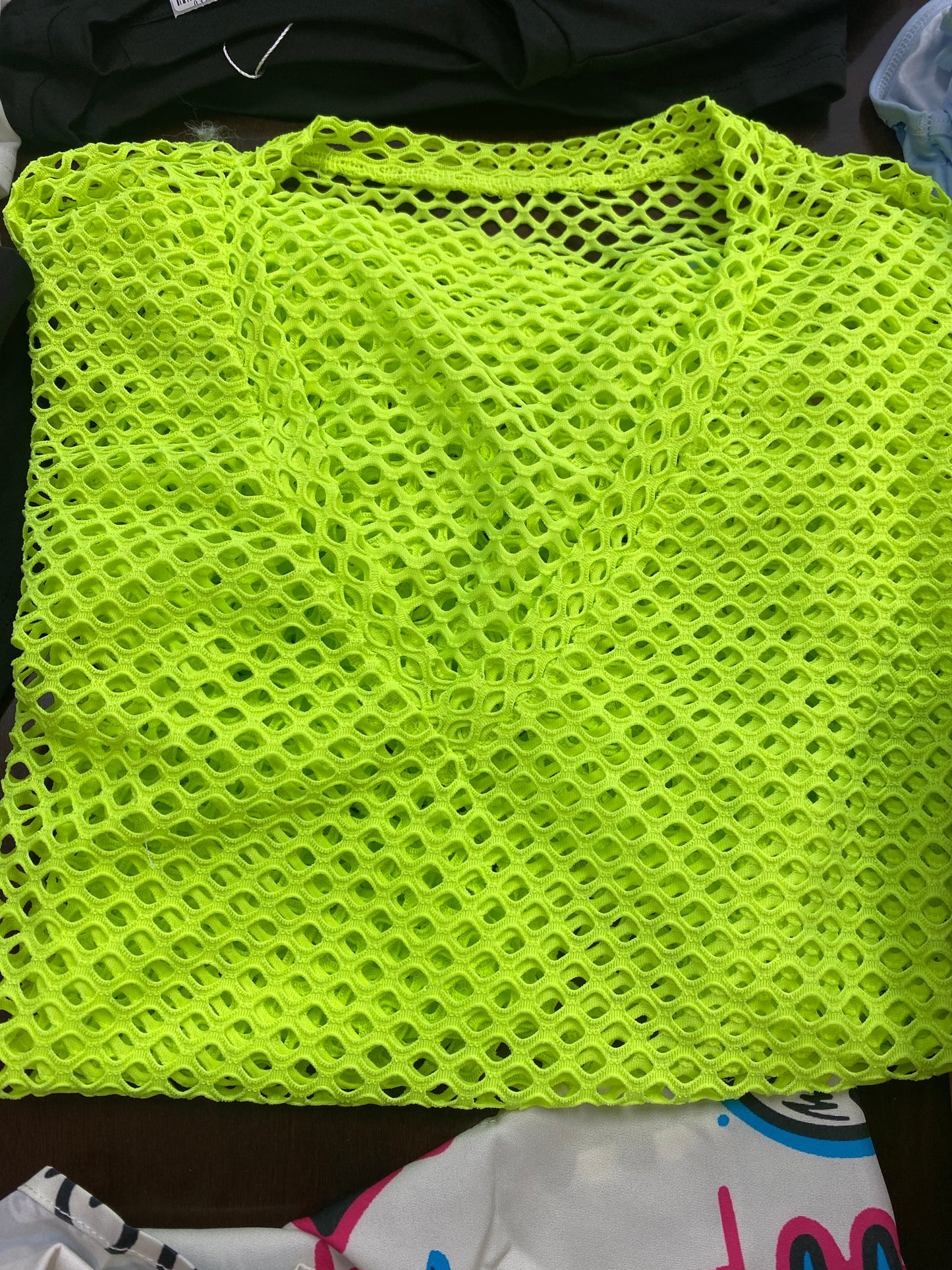 LIME GREEN MESH SHIRT MEDIUM