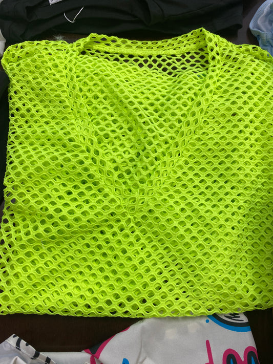 LIME GREEN MESH SHIRT MEDIUM