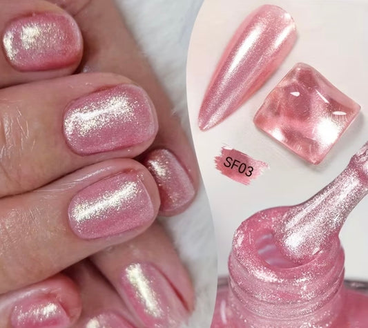 NAIL POLISH LIGHT PINK GLITTER SHINE