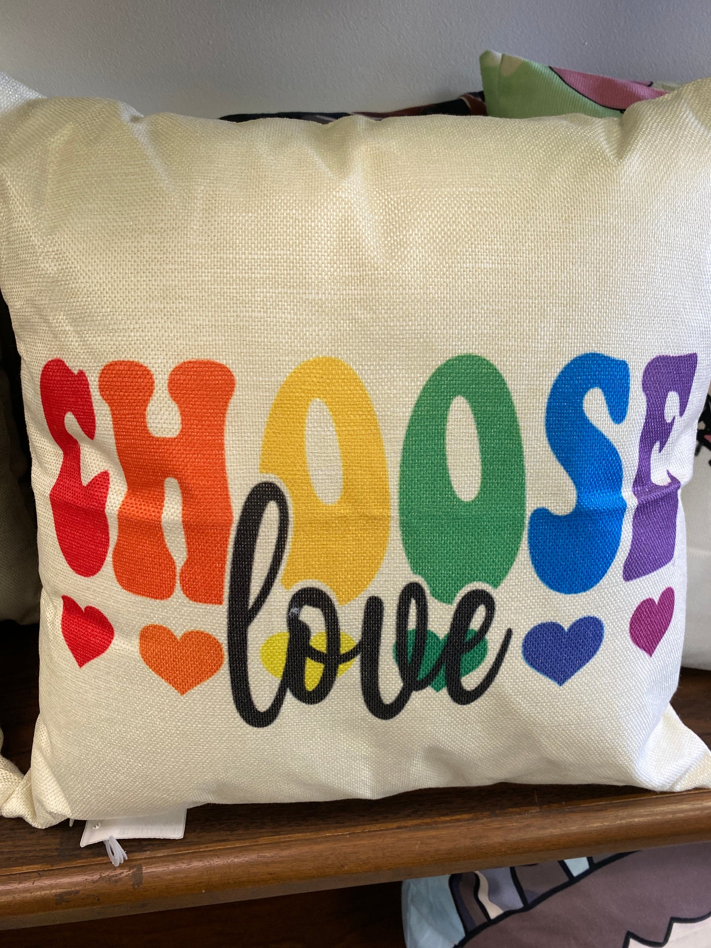 CHOOSE LOVE PRIDE THROW PILLOW