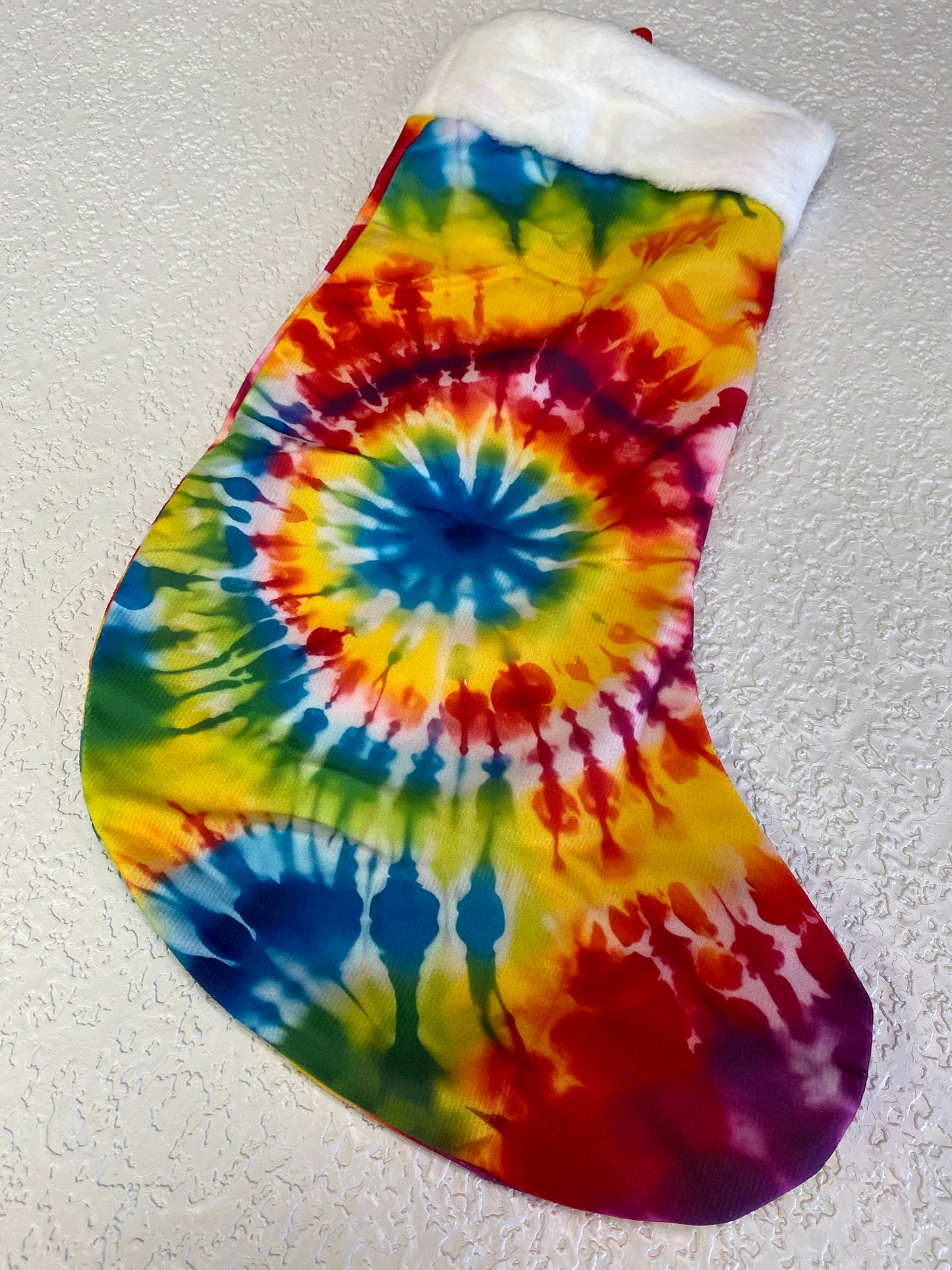 VINTAGE RAINBOW TIE DYE CHRISTMAS STOCKING