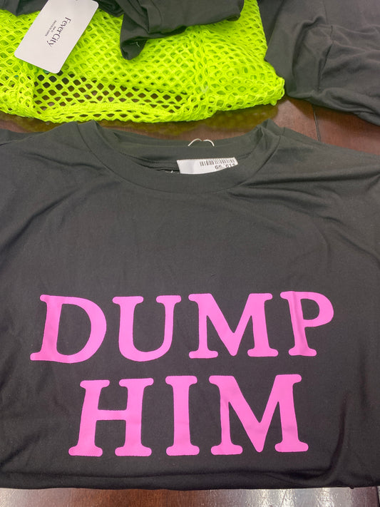 DUMP HIM PINK BLACK SHIRT LARGE